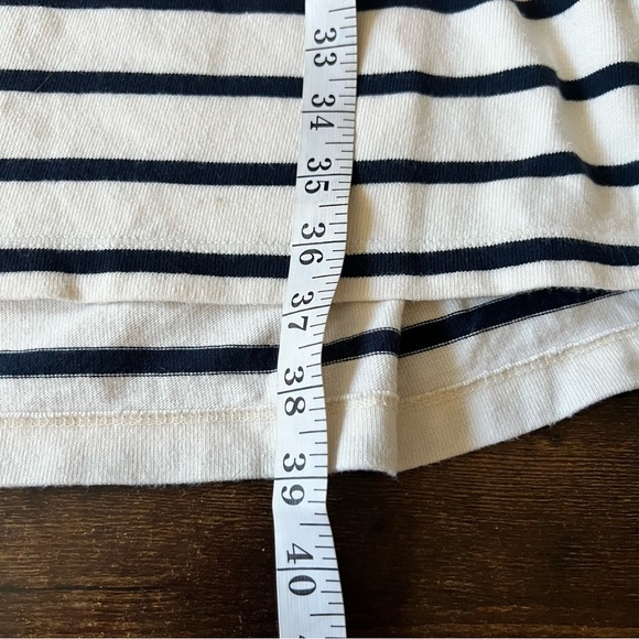 Faherty Cayman Striped Drop Shoulder T Shirt Dress Size Large Cotton Cream/Navy - Picture 8 of 16